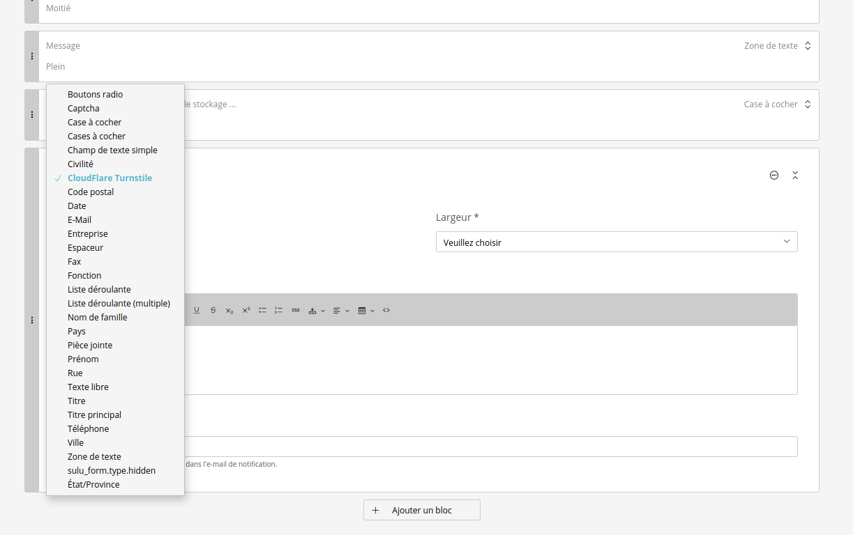 Cloudflare Turnstile on Form bundle for Sulu CMS