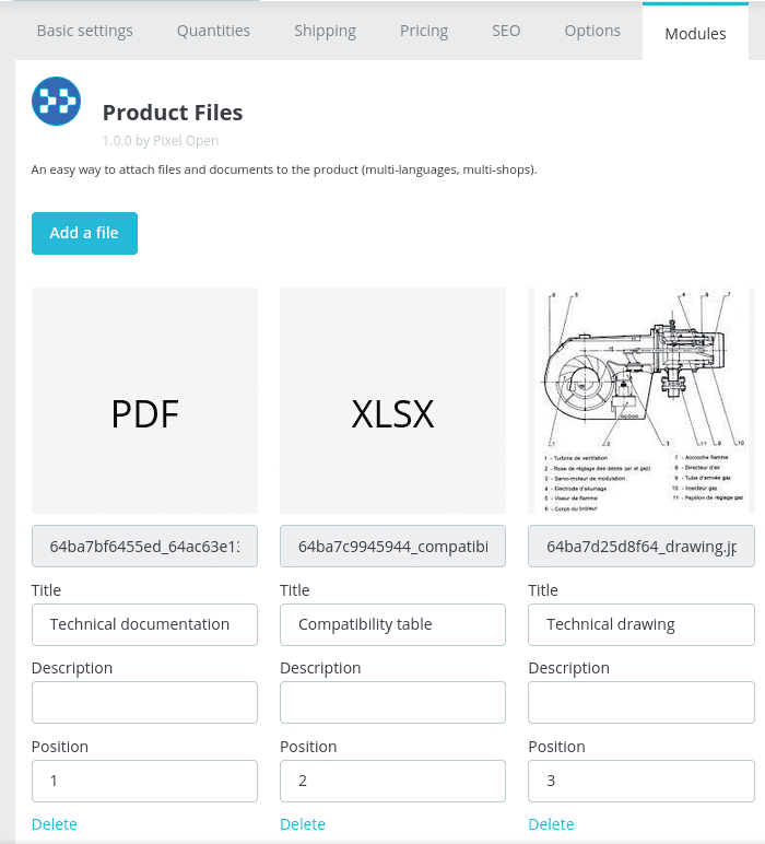 Product File Manager for Prestashop